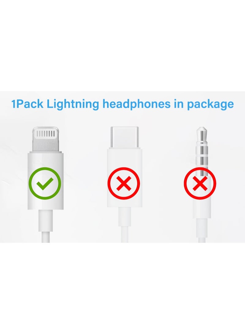 ترينفي سماعات أذن سلكية مزودة بمنفذ Lightning لأجهزة iPhone و iPad، ميكروفون مدمج وتحكم في مستوى الصوت، صوت ستيريو عالي الجهير، سماعات أذن سلكية متوافقة مع جميع الأجهزة المزودة بمنفذ Lightning، متوافقة مع iPhone 14 Pro Max، 14، 13 Pro Max، 12 Pro Max، 11 Pro Max، iPhone X، iPad - أبيض - Image 5